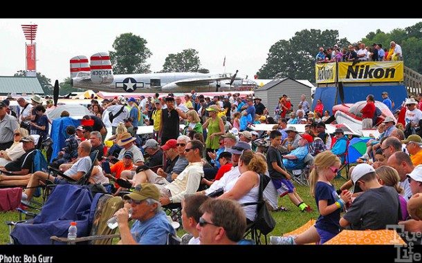 Spectators camp out every afternoon for the daily airship