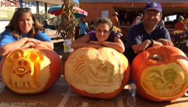 In order: Charlyn, Mikayla and Paul with their Pumpkin Creations.