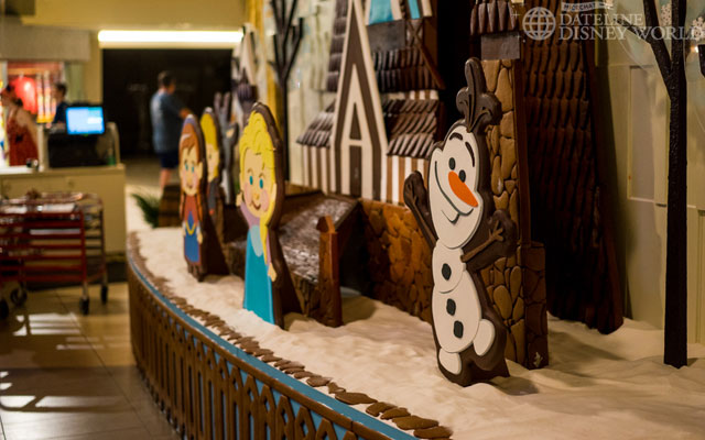 At the Contemporary, there is a Frozen themed gingerbread display.