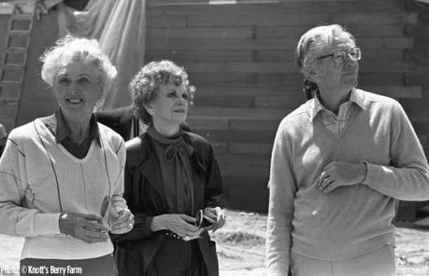 Marion and Virginia Knott with Charles Schulz: Taken in 1983, during the construction of Camp Snoopy