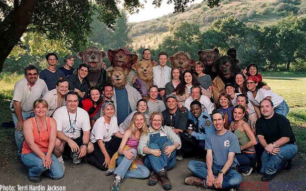 The cast and crew of the Country Bears, with Terri upfront and center.