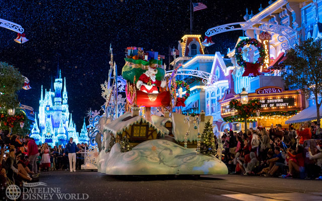 Santa Claus himself comes down Main Street USA to cap off the parade.