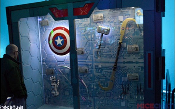 Some neat character props reminiscent of Disneyland’s Innoventions in its current Marvel state. 