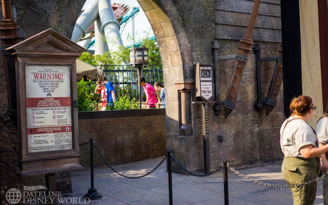 Metal detectors have also gone up at Dragon Challenge, but all the major signage about loose articles only lasted for a few days until apparently WB and JK Rowling had to taken down since it stifled the theme of the area.