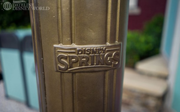 There are some Disney Springs logos sprinkled throughout the area.