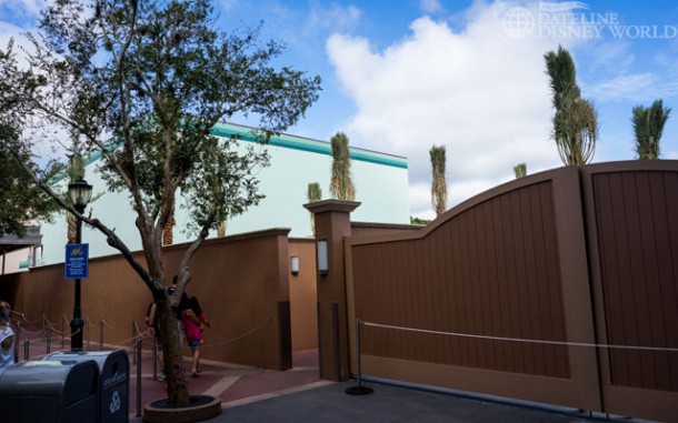 Palm trees are planted and the flex theater space has been painted.