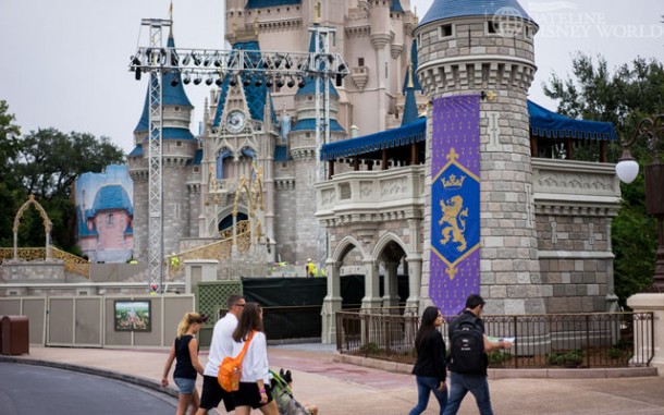 All of the new turrets by Cinderella Castle are now out from behind tarps.