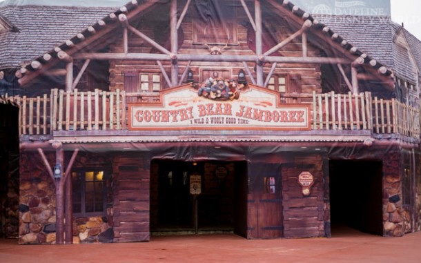 Country Bear exterior getting a touch up. Attraction is still open though.