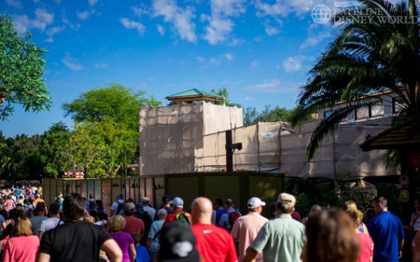 Work still happening at the entrance to Discovery Island.