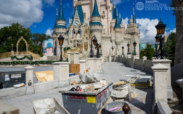 The pathways up to the castle seem to be almost completed.