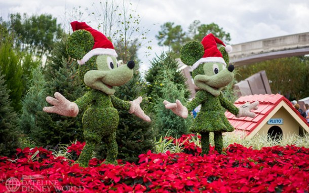 As you can see, some of the holiday decor has made its way to the park. 