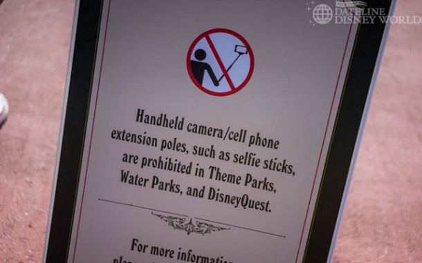 Selfie sticks were banned.
