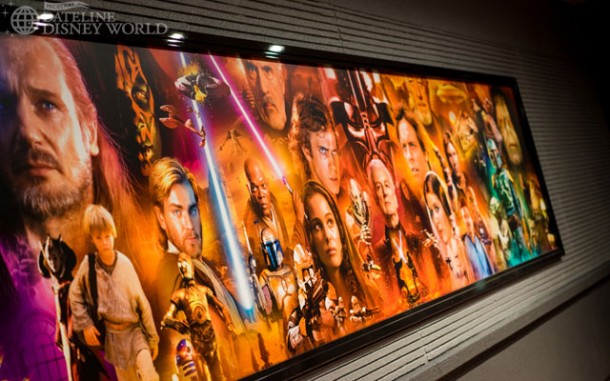 There is artwork from the entire Saga in the queueing area.