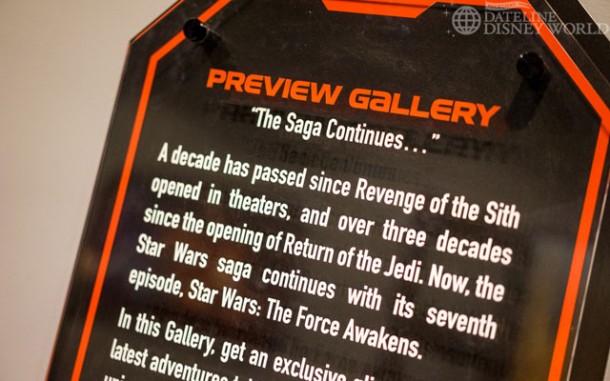 Moving on, the next room is all about Episode VII - The Force Awakens. There are some mild spoilers here, so if you don't want to know anything about the new movie, scroll down until you see merchandise photos.