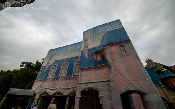 Work still happening behind Cinderella Castle.