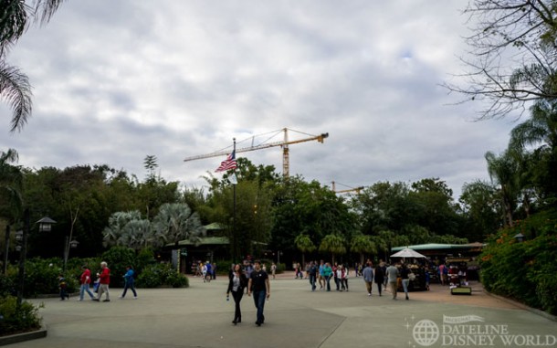 There are two giant cranes on the sight of Pandora.