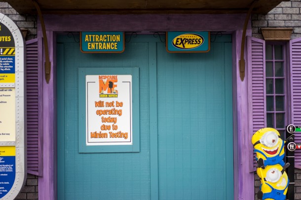 Minion Mayhem closed for refurbishment.