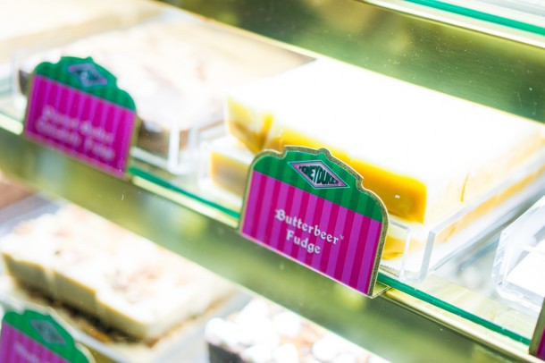 They now serve Butterbeer fudge! It doesn't taste anything like the drink, but it is still good.