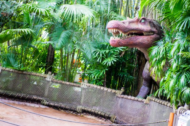 Jurassic Park vehicle missing for refurbishment.