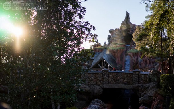 Splash Mountain was running despite temperatures in the low 40s.