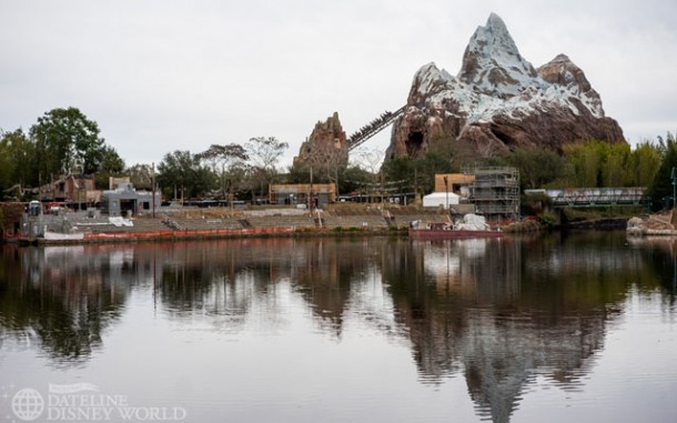 Across the lagoon at Rivers of Light progress.