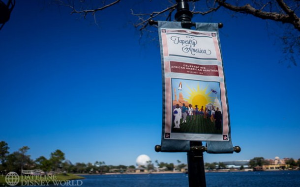 There is a special exhibit inside the American Adventure for Black History Month.