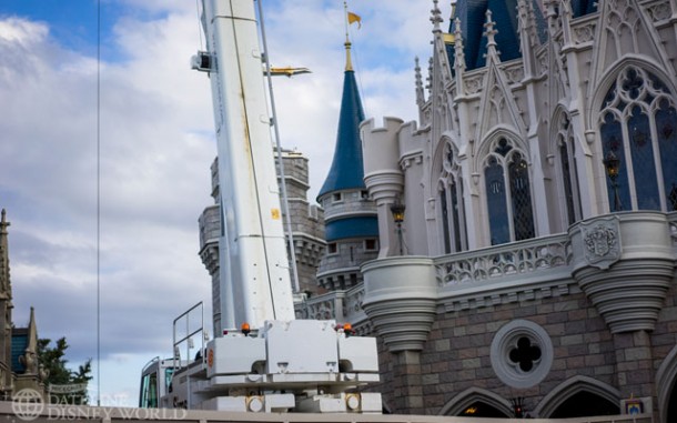 The backside of the crane from Fantasyland.