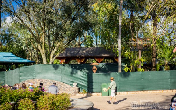 Tarps up near Flame Tree BBQ.