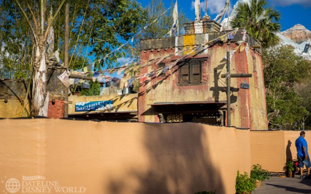 Tarp walls up near where the old FP location was converted to a snack bar.