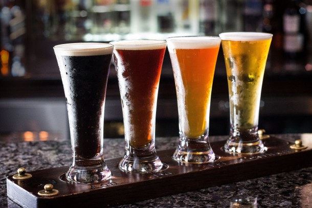 Guests can enjoy an Irish Craft Beer flight during the Mighty St. Patrick's Festival March 11-17 at Raglan Road Irish Pub & Restaurant. A true Irish pub with Dublin roots that includes Irish bands and pro dancers performing on several stages indoors, the restaurant is located at Disney Springs at Walt Disney World Resort. Also on tap during the celebration is a mighty selection of beers, specially crafted food, face painting and plenty of St. Patrick's Day memorabilia. (Tom Burton, photographer)