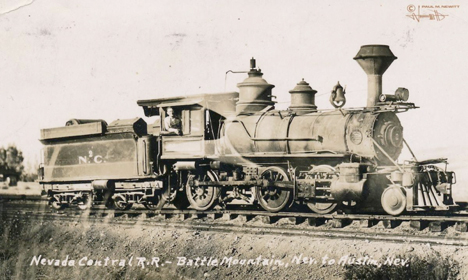 It was indeed all work for the #2 on the Nevada Central. This image is from a vintage photo postcard. Image courtesy of Paul M. Newitt.