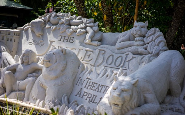 There is a Jungle Book sand sculpture right at the entrance as well.