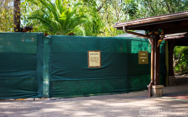 Scrims up near Flame Tree BBQ.