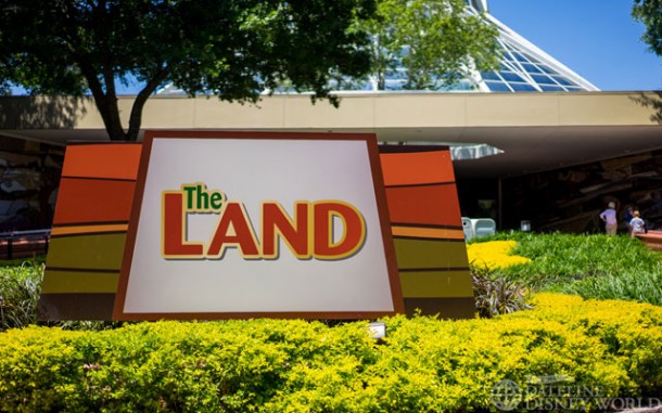 The temporary sign for The Land is still there.