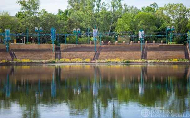 Rivers of Light seating area looks complete.