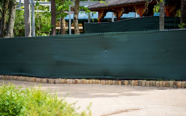 Tarps up near Flame Tree BBQ.