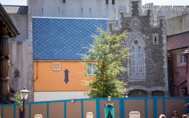 The tarps have come down at Frozen Ever After, and it just looks, well, weird.