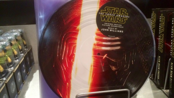 A vinyl LP of the Force Awakens Soundtrack.