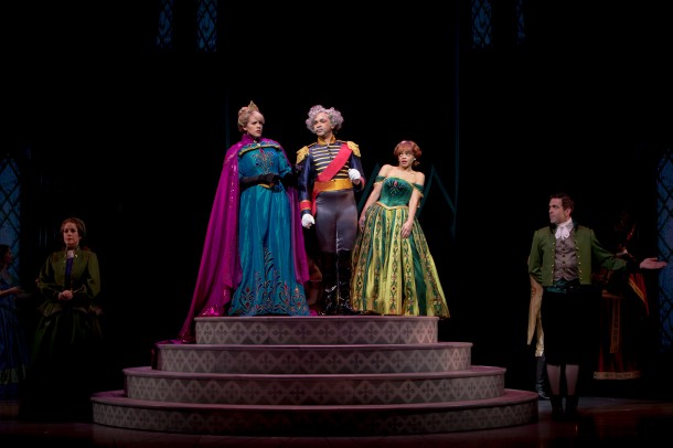 ANNA AND ELSA MEET THE DUKE OF WESELTON IN 'FROZEN Ð LIVE AT THE HYPERION' -- A new theatrical interpretation for the stage based on DisneyÕs animated blockbuster film, Frozen is now playing at the Hyperion Theater at Disney California Adventure Park. The show immerses audiences in the emotional journey of Anna and Elsa with all of the excitement of live theater, including elaborate costumes and sets, stunning special effects and show-stopping production numbers. (Paul Hiffmeyer/Disneyland Resort)