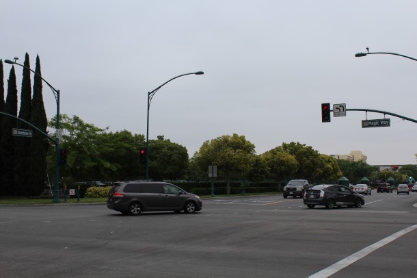 The entrance to the current Downtown Disney Parking.