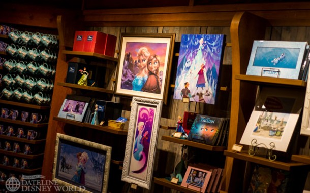 The back portion of the gift shop though has been changed to all Frozen.