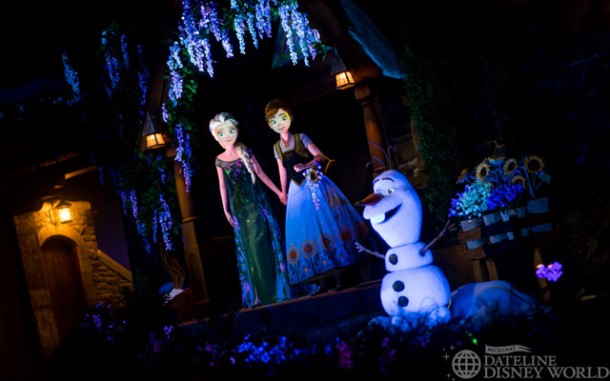 The final scene involves Anna, Elsa, and Olaf all together.