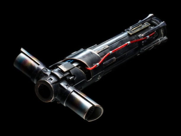 Kylo Ren Lightsaber Hilt Pricing: $1,250 Own a piece of the epic saga with our exclusive, made-to-order replica of Kylo Ren&rsquo;s Lightsaber Hilt from Star Wars: The Force Awakens.  Precisely detailed in every way, the unique crossguard design appears virtually identical to the prop used in the film.