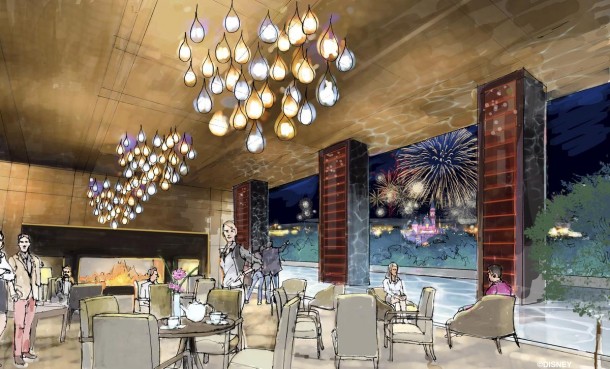 Concept art of the rooftop restaurant at the proposed new hotel at the Disneyland Resort. The approximately 700 room hotel will be located on 10 acres on what is currently the Downtown Disney parking lot. The proposed hotel would be a AAA "Four-Diamond" hotel.