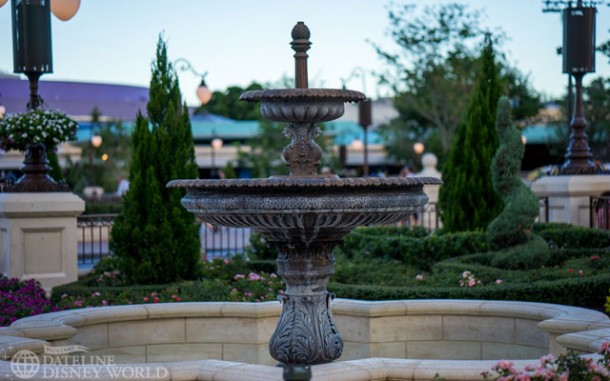 One of the fountains in the new Hub wasn't running this visit.