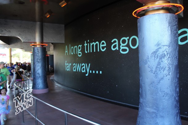 The outside wall of Star Wars Launch Bay.