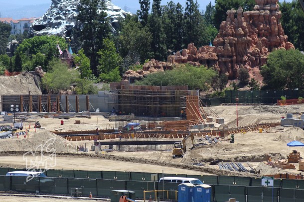 The I-beam in the foreground looks to be the framing of the backstage area for Fantasmic. 