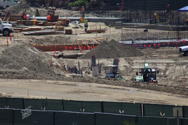 Conduit is in place as foundations are being built.