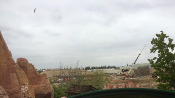 The new wall as seen from the train on Big Thunder Mountain.