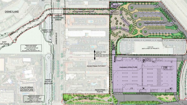 Map of the new structure with the transit center and security facility.